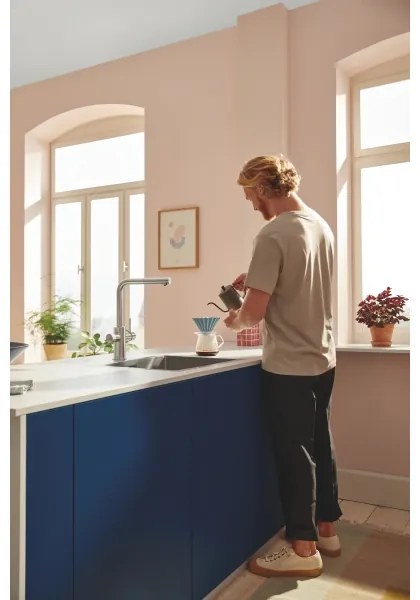 GROHE 30601DC0 - Baterie pentru chiuvetă BLUE PURE cu pipa extractibilă, finisaj inox