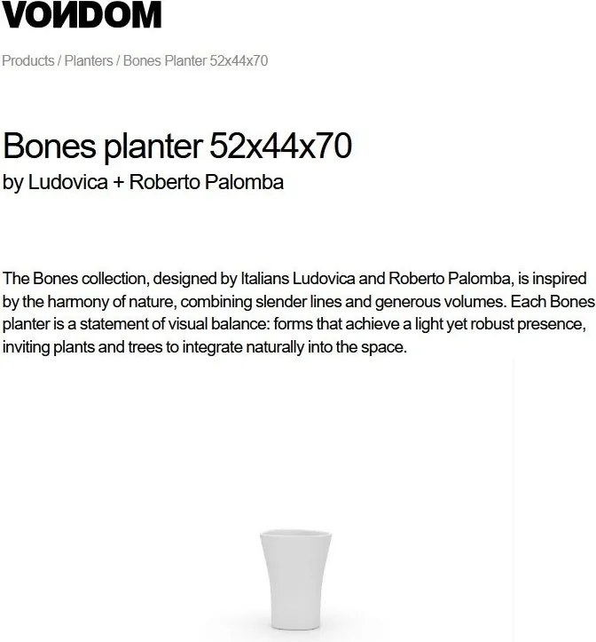 Ghiveci de flori / Jardiniera plante design decorativ modern pentru amenajari interioare si exterioare, BONES PLANTER 57002R Vondom