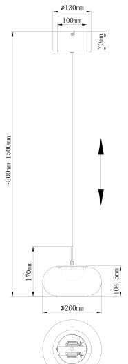 Lustră LED pe cablu Globo 15744H QUINTARA LED/6W/230V negru