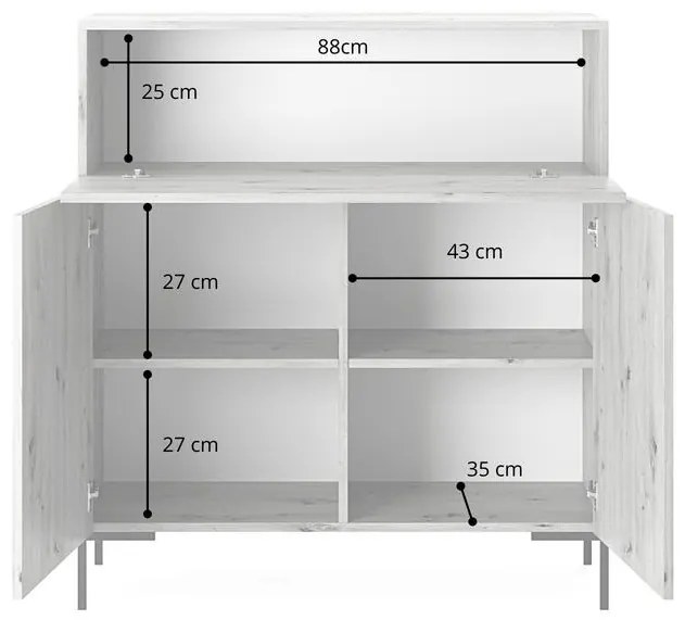 Dulap Lamellito L2 (gri bej + auriu). 1099063