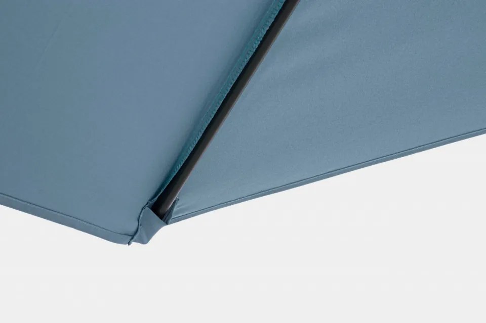 Umbrela de gradina cu brat pivotant albastru petrol din poliester si metal, ∅ 270 cm, Kalife Bizzotto