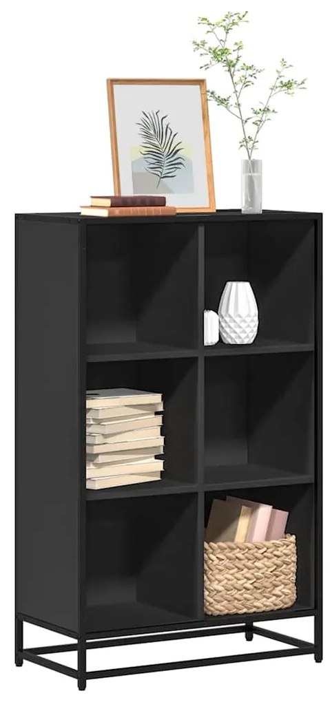 vidaXL Bibliotecă, negru, 65,5x33x107,5 cm, lemn prelucrat