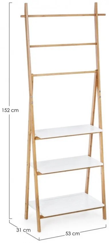 Scara decorativa cu polite din bambus si MDF, 53 cm, Audrey Bizzotto