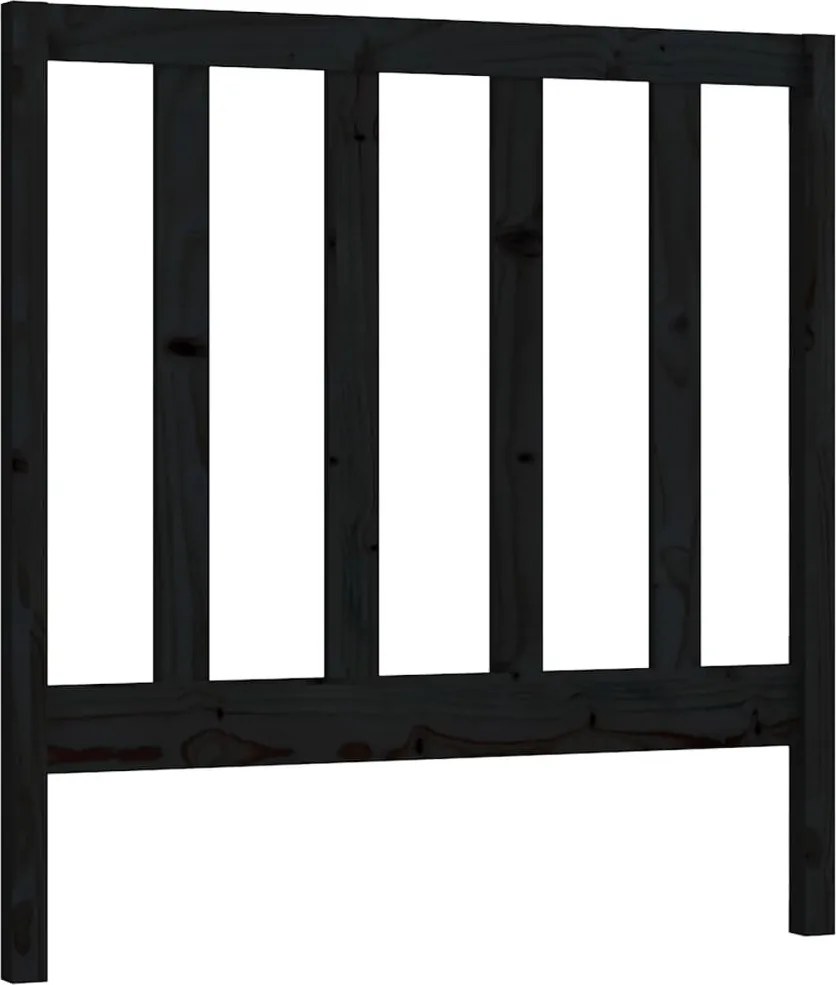 vidaXL Tăblie de pat, negru, 96x4x100 cm, lemn masiv de pin