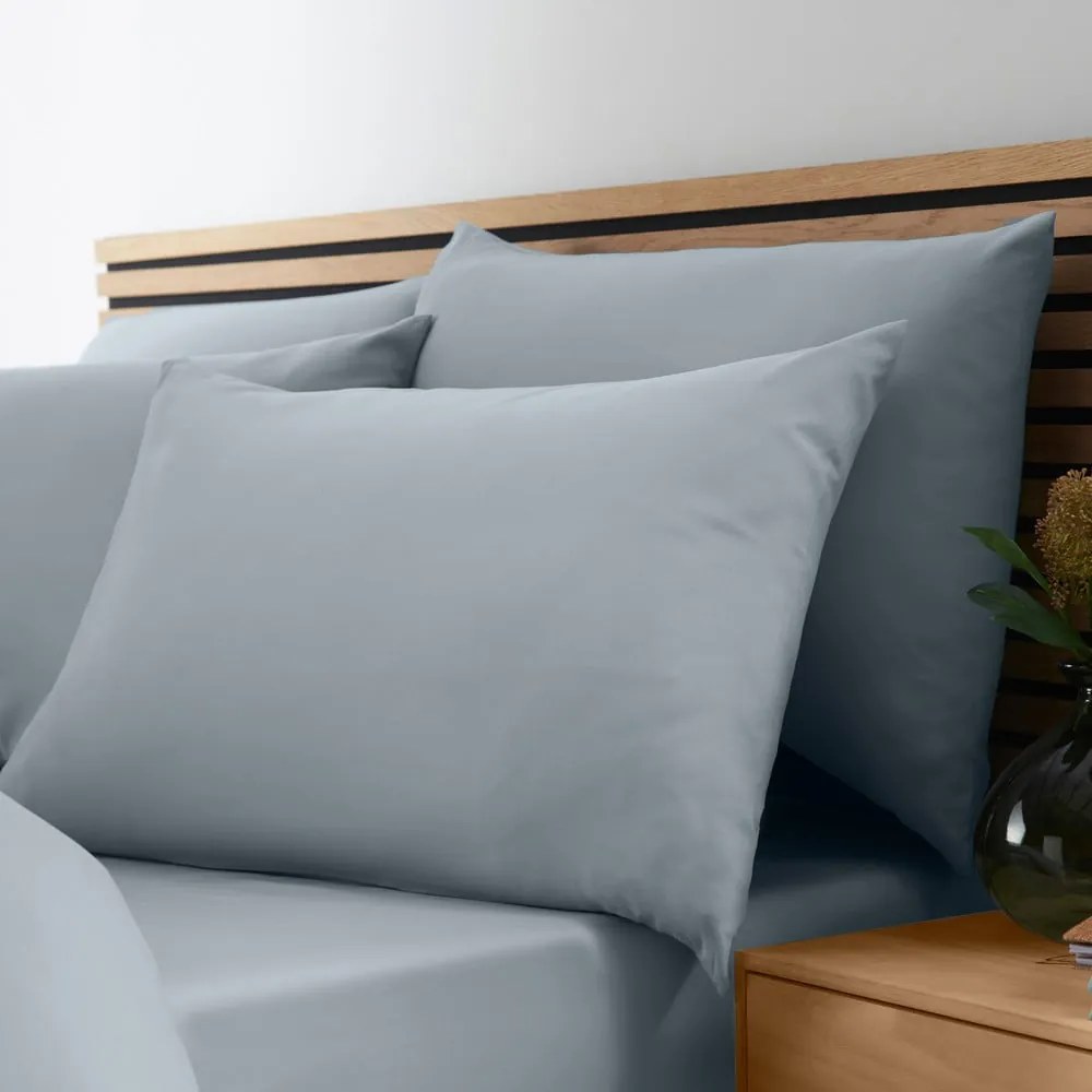 Lenjerie de pat albastră-gri din microfibră pentru pat de o persoană 135x200 cm So Soft Easy Iron – Catherine Lansfield