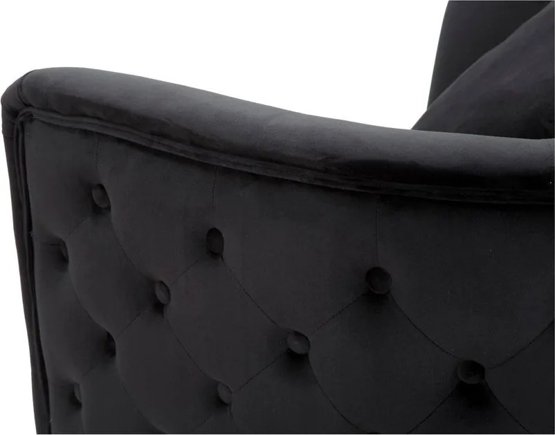 Fotoliu negru cu tapițerie din catifea Bucarest – Mauro Ferretti