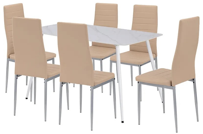 Renton 6+1 set de luat masa bej-gri