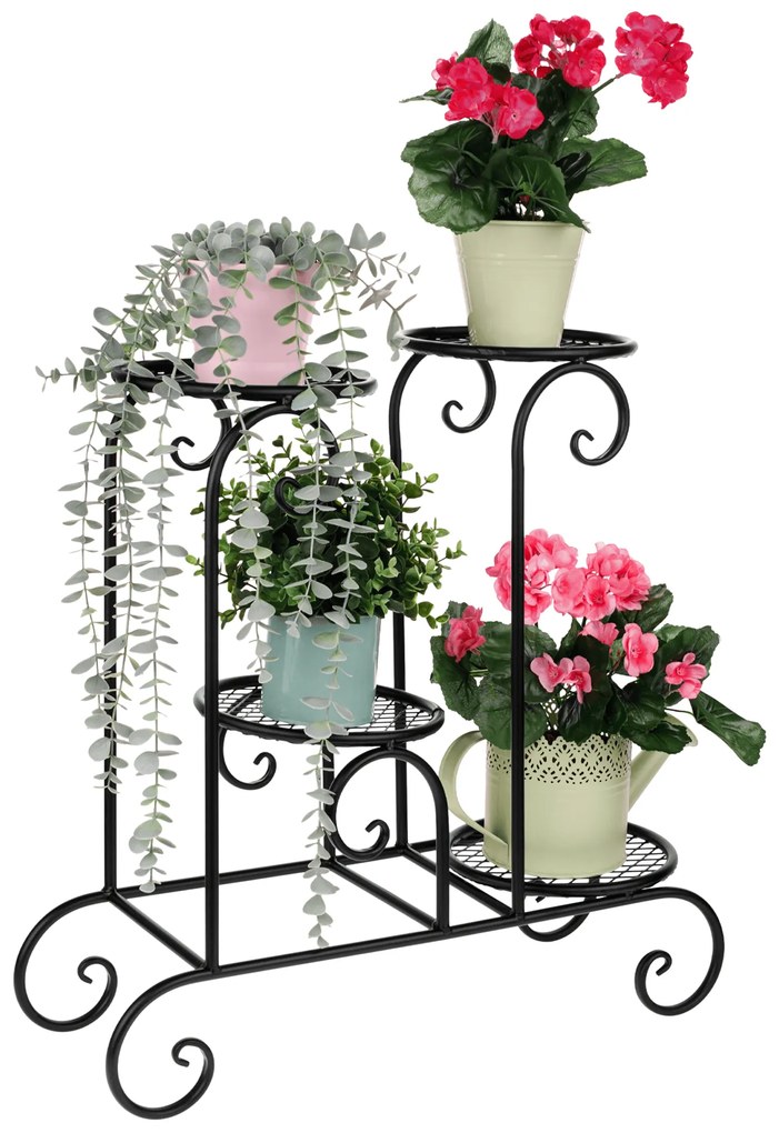 Suport pentru flori, metal, negru, HLAKON