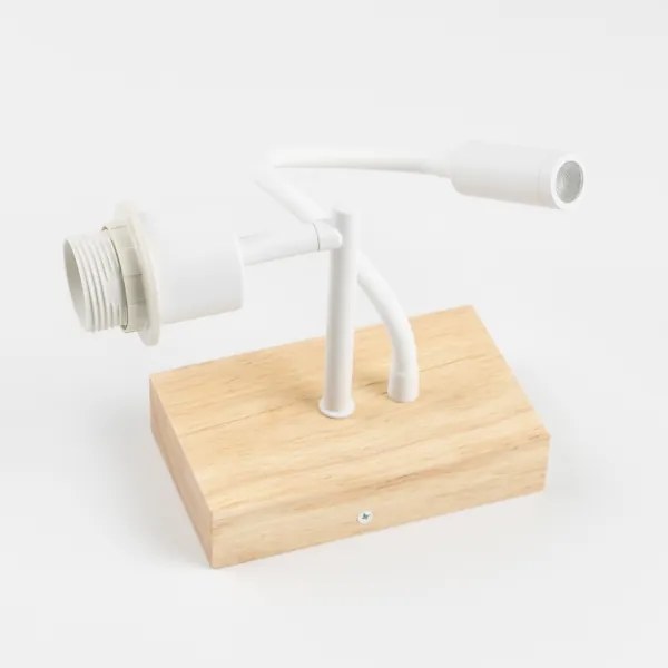 Veioză LED flexibilă Brilagi NUBILA WOOD 1xE27/25W/230V + LED/3W stejar/alb