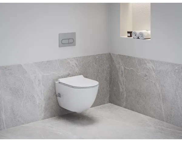 Ravak X01912 - Vas WC suspendat cu duză de bideu CHROME, ceramică, alb