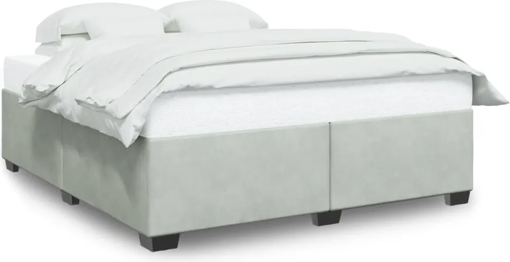 vidaXL Cadru de pat fără saltea, gri deschis, 180x200 cm, catifea