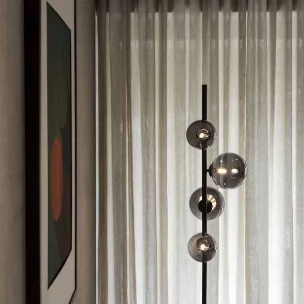 Ideal Lux - Lampă de podea LED PERLAGE 4xG9/3W/230V negru/fumuriu