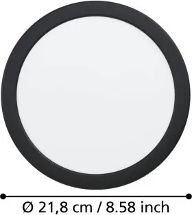 Eglo 901389 - Spot LED FUEVA încastrat, 18,5 W, 230 V, Ø 21,6 cm, negru