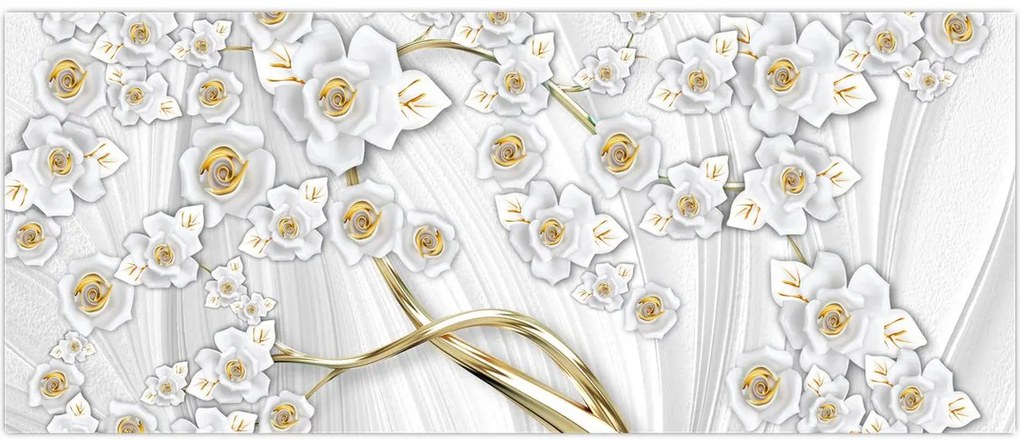 Tablou - Copac cu decor auriu (120x50 cm)