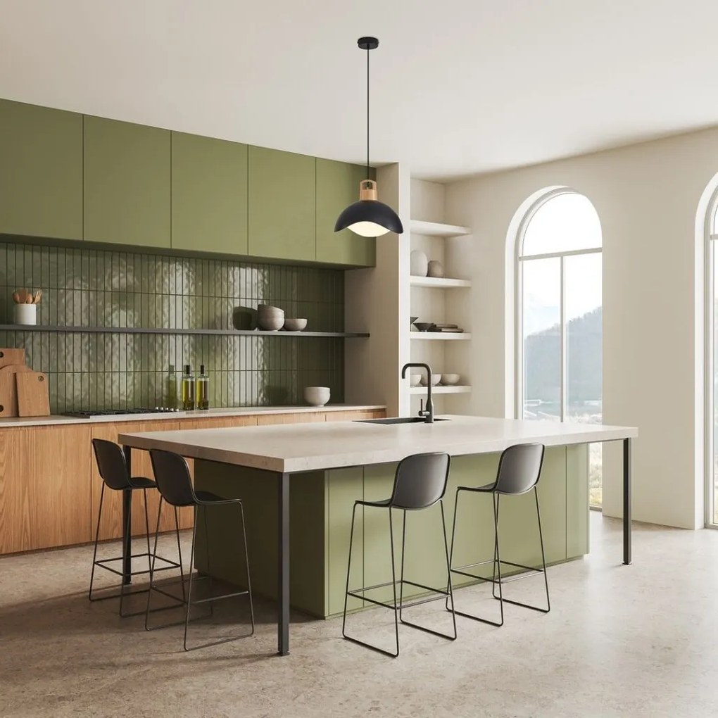 Pendul stil nordic metal negru Filina