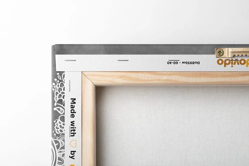 Tablou elementele unei Mandale florale în design alb-negru