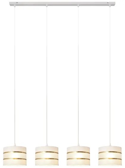 Lustră pe cablu HELEN 4xE27/15W/230V albă/aurie