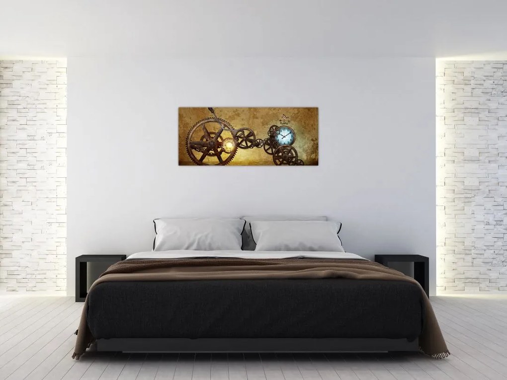 Tablou cu aparatele istorice ale ceasurilor (120x50 cm)
