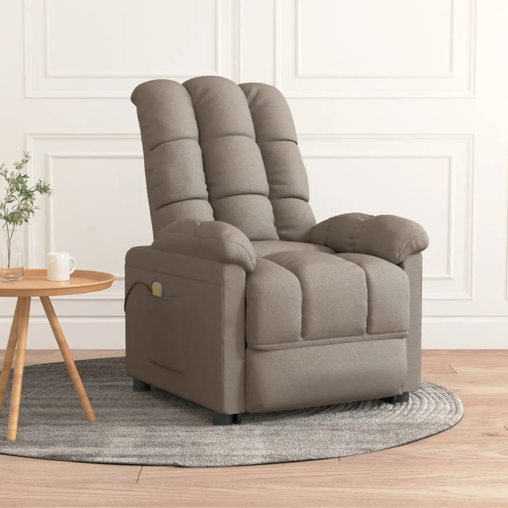 289814 vidaXL Scaun de masaj, taupe, țesătură