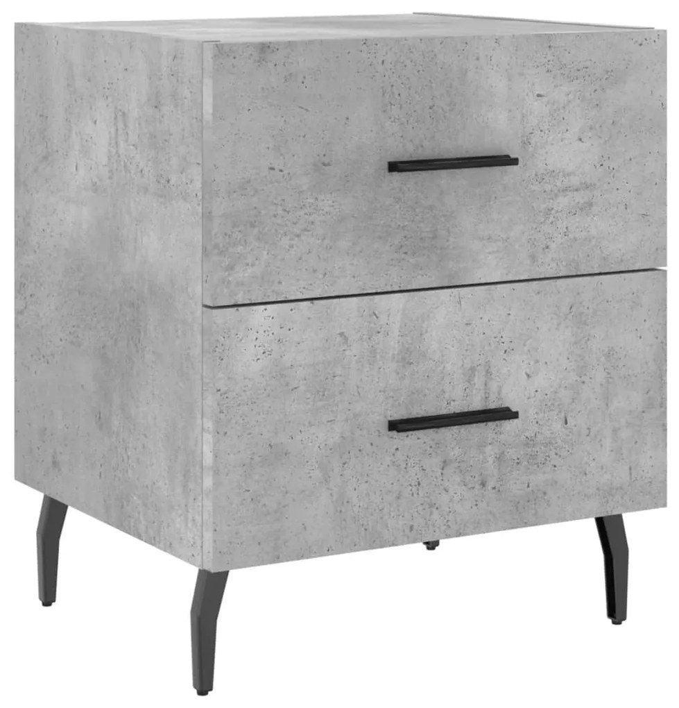 vidaXL Noptieră, gri beton, 40x35x47,5 cm, lemn compozit