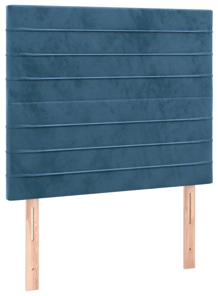 3116506 vidaXL Tăblii de pat, 2 buc, albastru închis, 80x5x78/88 cm, catifea