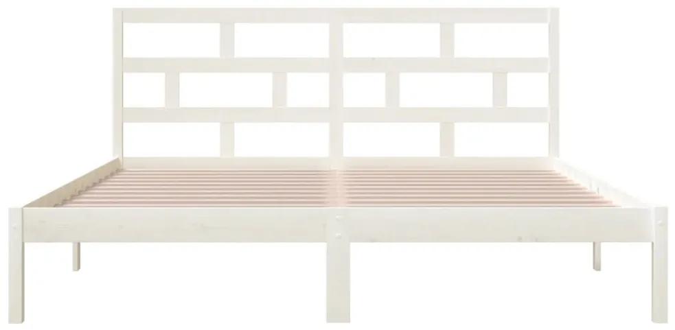 Cadru de pat 4FT Small Double, alb, 120x190 cm, lemn masiv Alb, 120 x 190 cm
