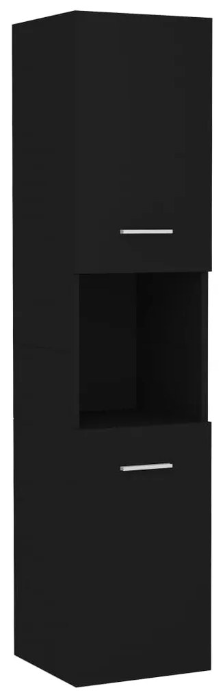 Set de mobilier de baie, negru, lemn prelucrat Negru, 60 x 38.5 x 46 cm, 1