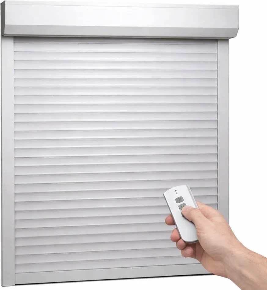 Rulou Exterior Aluminiu Alb cu Acționare Electrică și Telecomandă