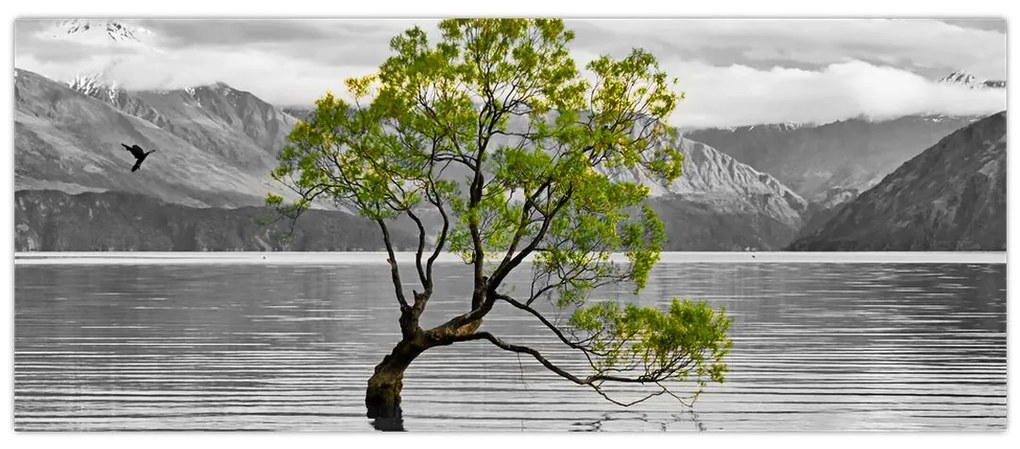 Tablou copacului în mijlocul lacului (120x50 cm)