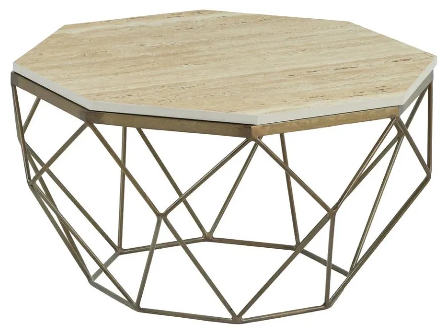 Masuta de cafea rotunda, Travertin, Bej, DIAMOND 70cm
