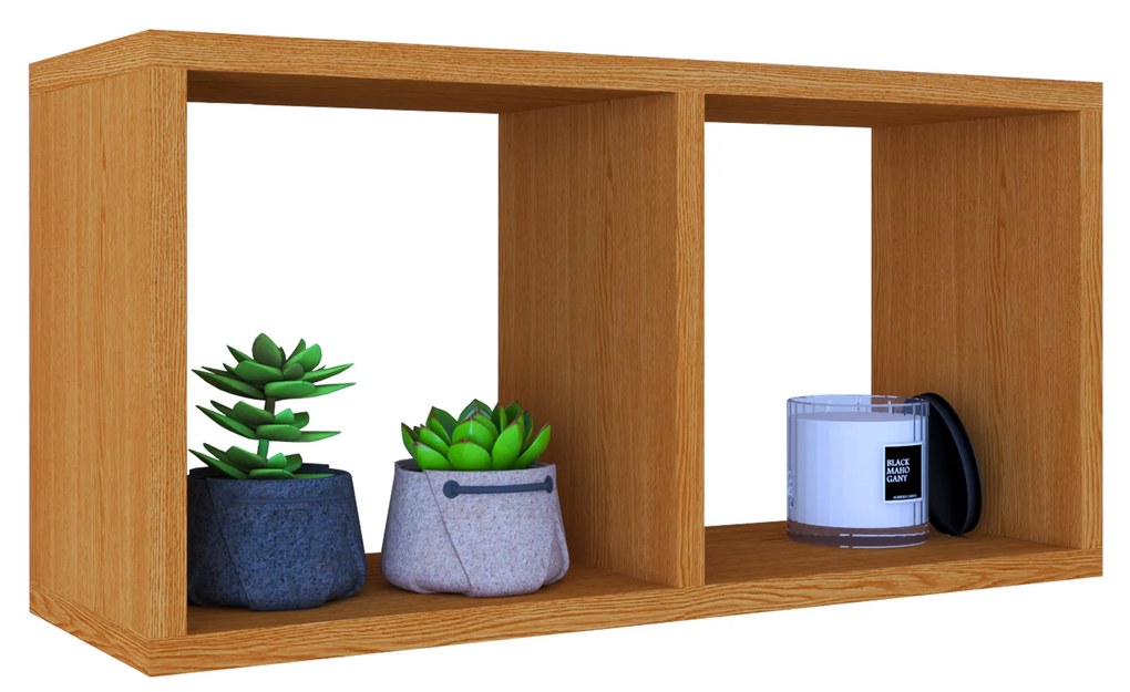 Etajera haaus Rico, 2 Casete, Stejar Natur, L 80 x l 25 x H 30 cm