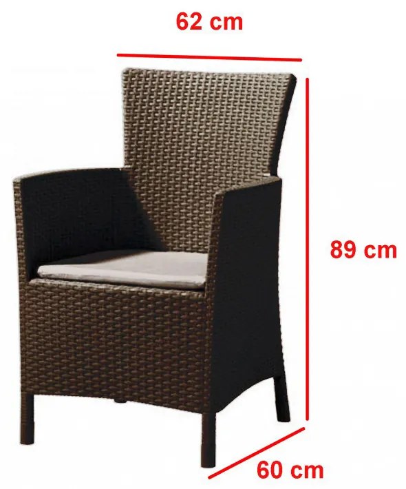 Set de mobilier de grădină Futura 6+1 maro
