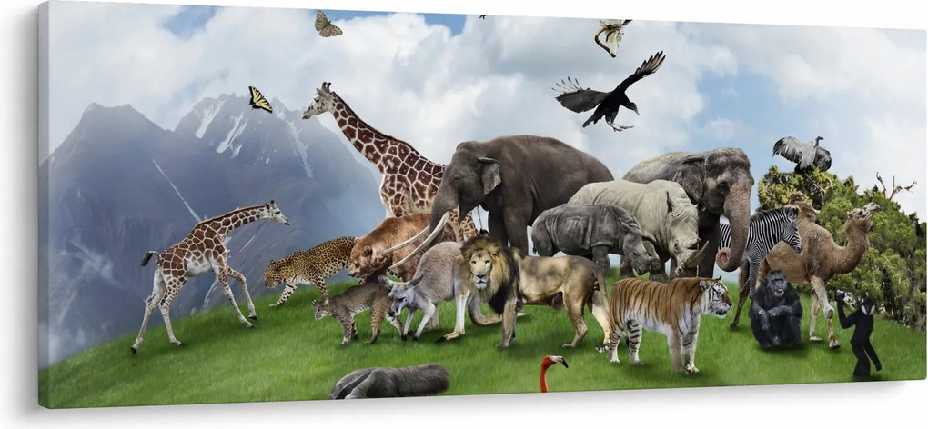 Tablou - Animale pe insulă (120x50 cm)