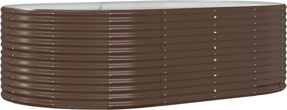 vidaXL Strat înălțat grădină maro, oțel galvanizat