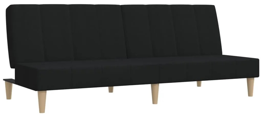 337548 vidaXL Canapea extensibilă cu 2 locuri, negru, textil