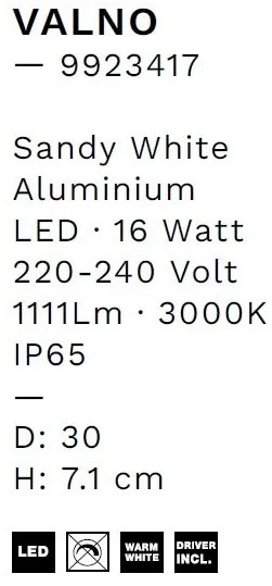 Aplica LED ambientala iluminat exterior IP65 VALNO D-30cm
