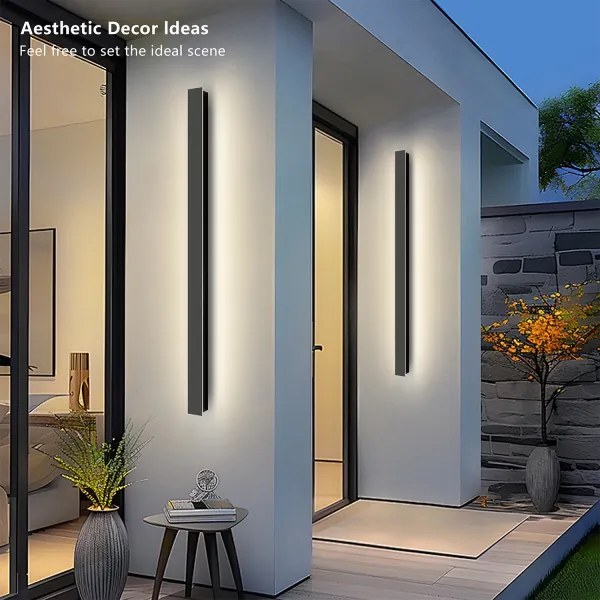 Brilagi - Aplica LED de perete pentru exterior LINEAR, 22W, 230V, 3000K, IP65, negru