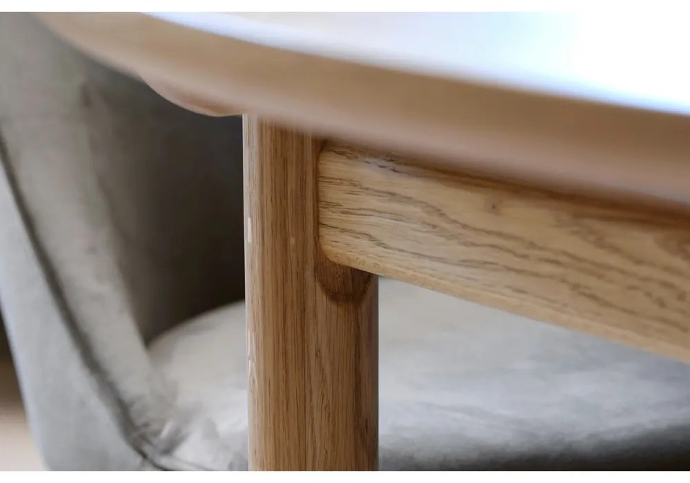 Masă de dining rotundă extensibilă cu aspect de lemn de stejar ø 120 cm Carno – Unique Furniture