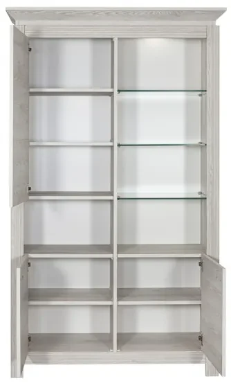 Vitrina Casablanca Loft Cu 3 Usi Gri Antic, 118 Cm