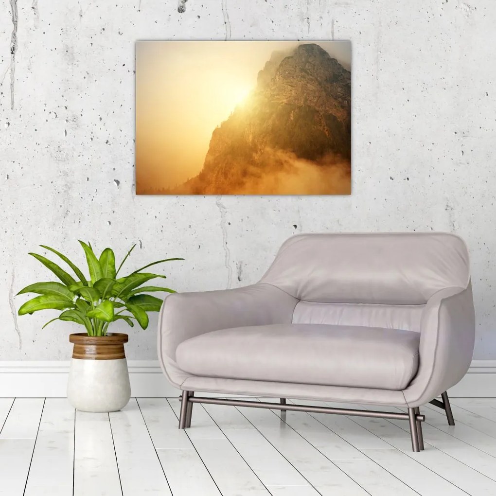 Tabloului muntelui în ceață (70x50 cm)