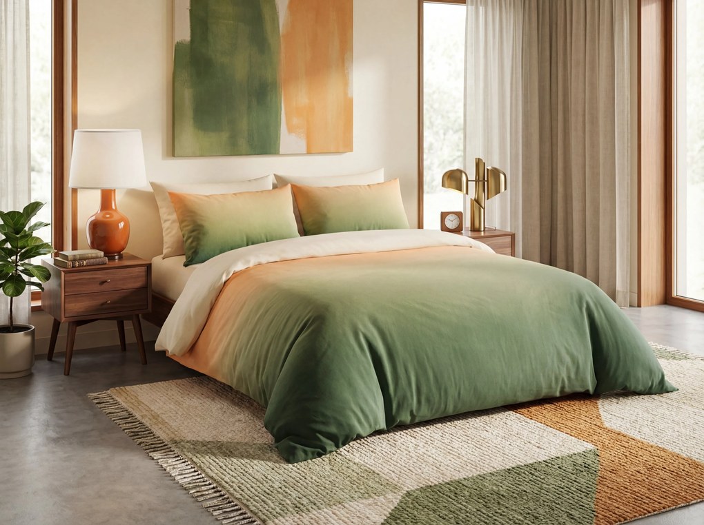 Lenjerie de pat din microfibra VEROLA verde Dimensiune lenjerie de pat: 2 buc 70 x 80 cm | 160 x 200 cm