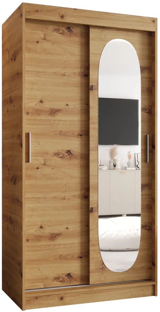 Dulap de haine 100 cm Ronny (Stejar artisan). 1126043