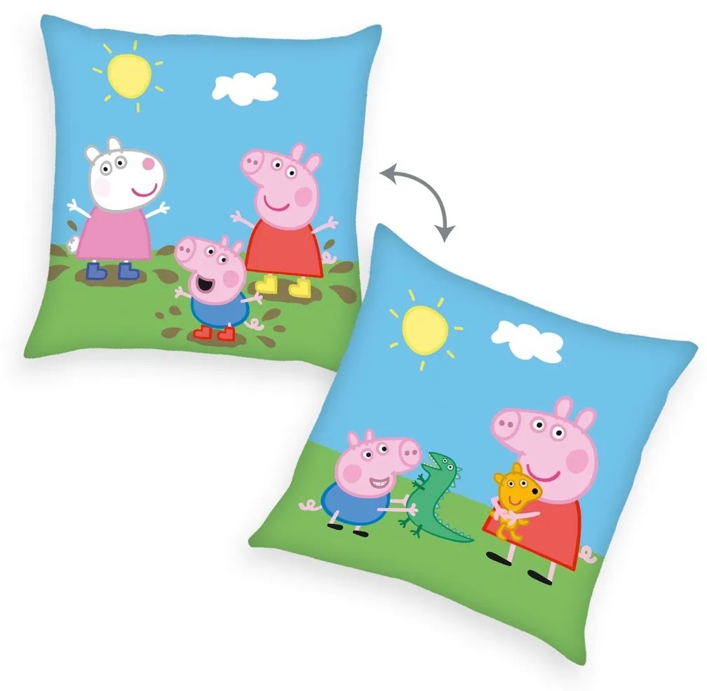 Pernuță Purcelușul Peppa, albastru, 40 x 40 cm