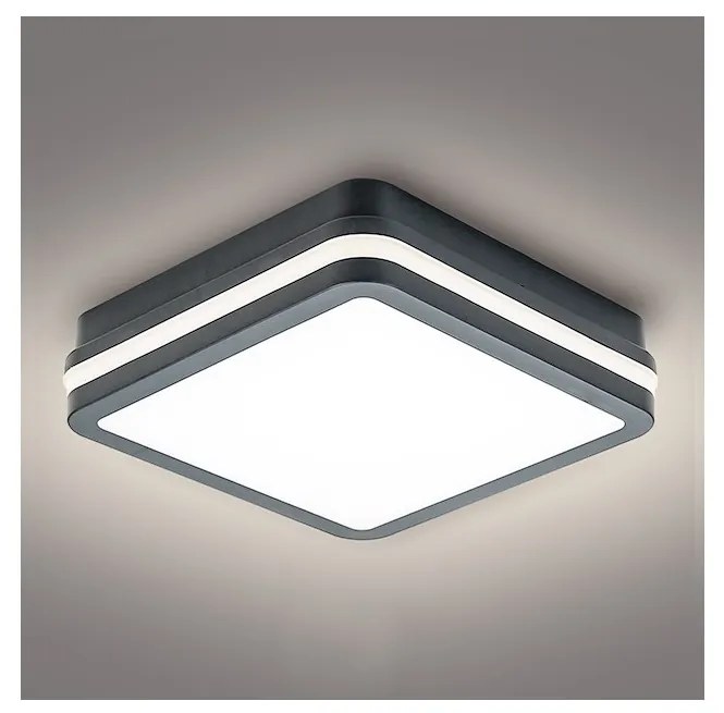Brilagi - Corp de iluminat LED de exterior cu senzor BENE, 18W, 230V, 22x22 cm, IP54