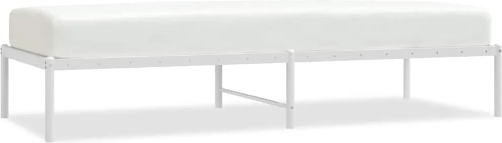 vidaXL Cadru pat metalic, alb, 75x190 cm