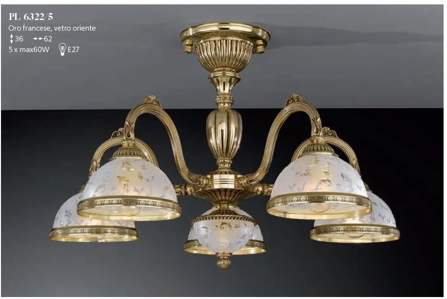 Lustra clasica aplicata cu 5 brate design italian realizata manual 6302