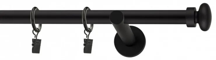 Galerie SIMPLA PRINDERE PERETE PICIOR UNIVERSAL 19 mm FLAT NEGRU (Alege marime: 280 cm)