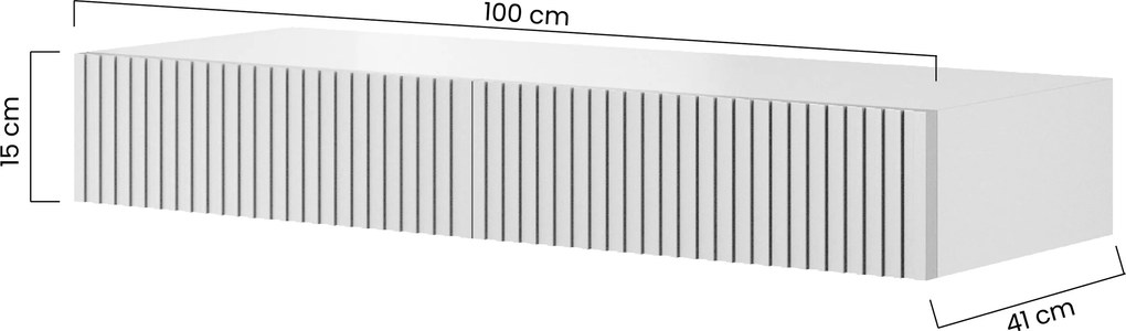 Consolă suspendatăă Nicole 100 cm - negru mat