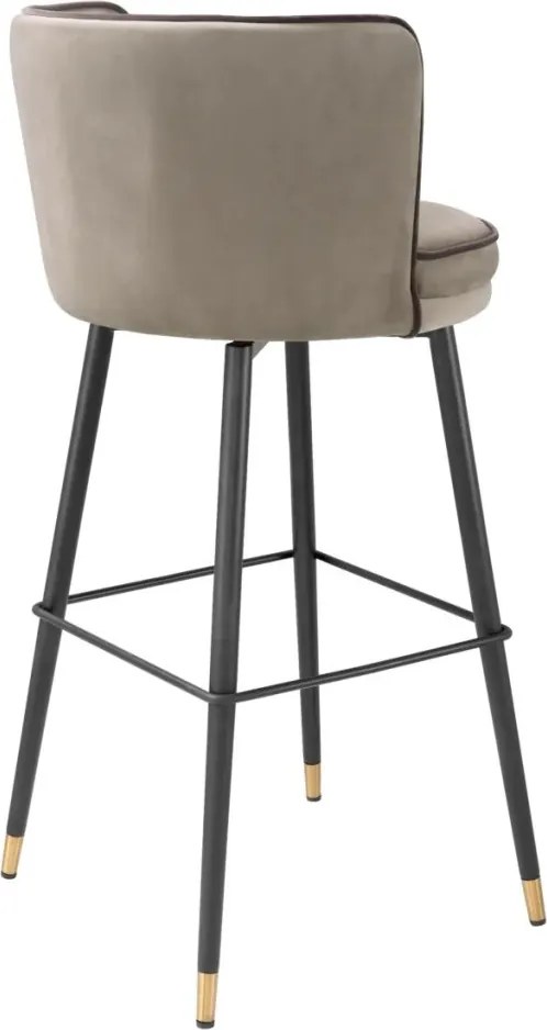 Scaun de bar pivotant design LUX Grenada, catifea Savona greige