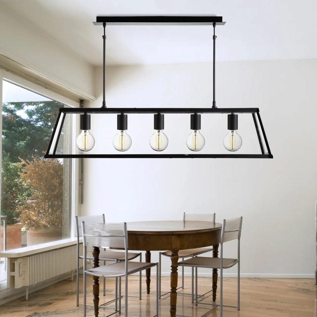 Lustra clasica design traditional Voyager 5L negru 4614-5BK SRT